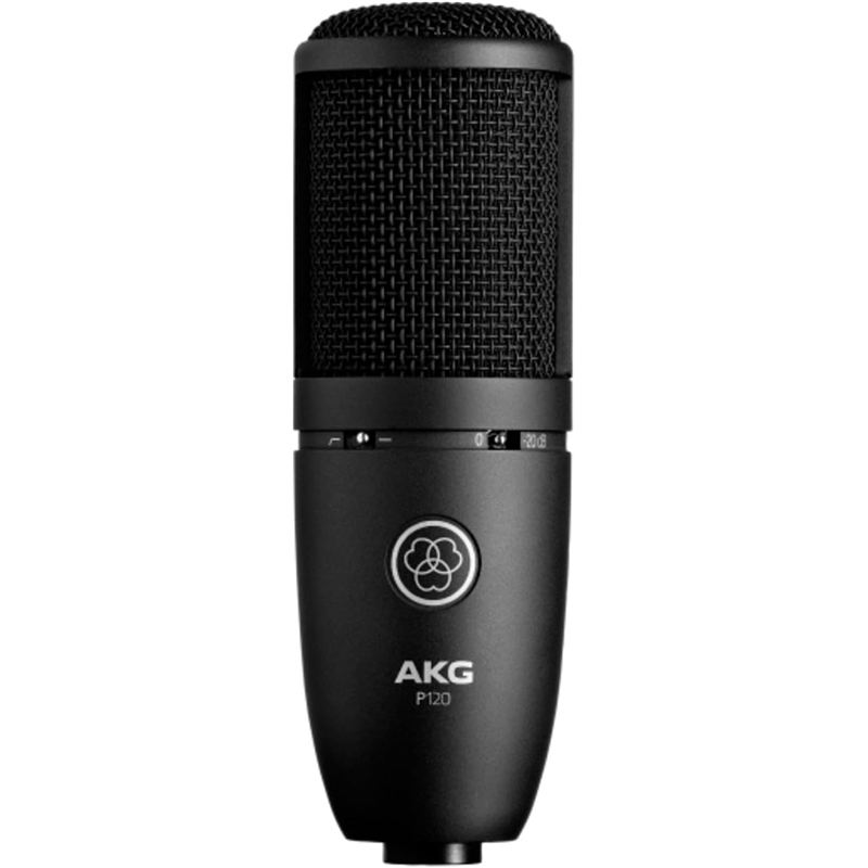 Kit de micrófono AKG P120 con brazo de tijera, filtro antipop y cable XLR