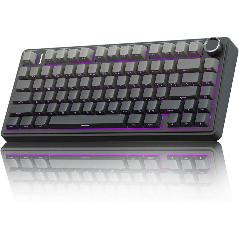 Teclado mecánico AULA F75 Pro negro de formato 75 % con perilla