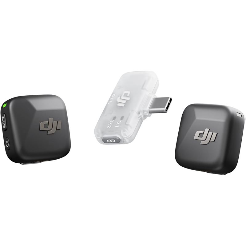 Kit de micrófonos inalámbricos DJI Mic Mini con dos transmisores y receptor para celular