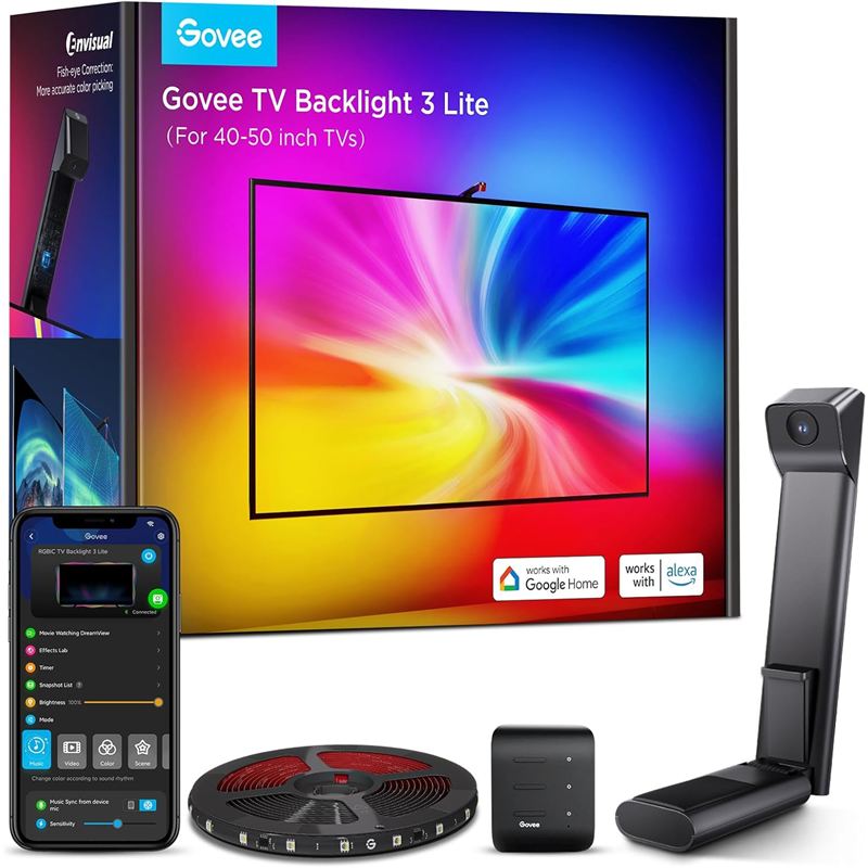 Kit Govee TV Backlight 3 Lite con tira LED, cámara, caja de control y app Govee Home