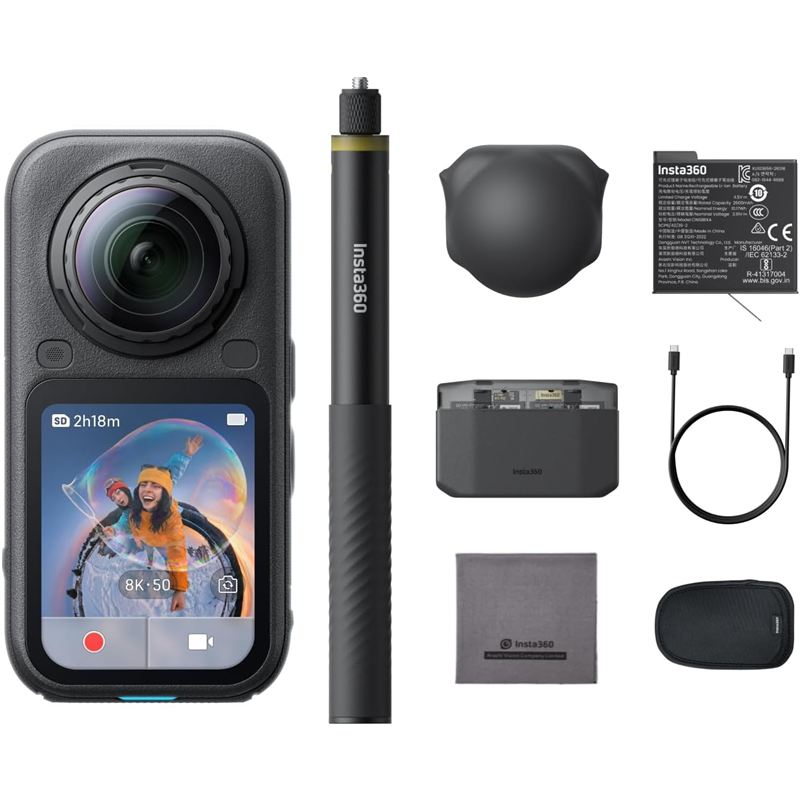 Cámara 360 Insta360 X6 con accesorios del paquete Essentials
