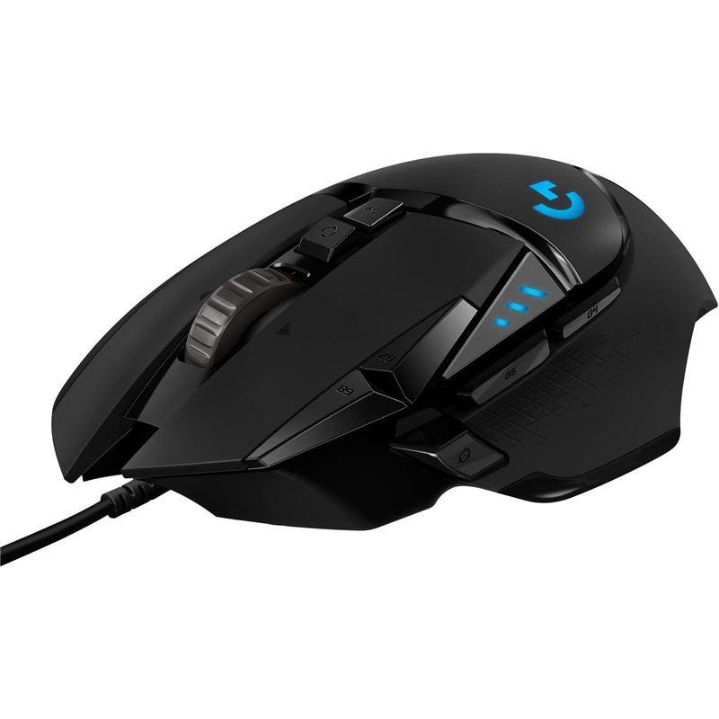 Ratón para juegos con cable Logitech G502 HERO negro con iluminación RGB