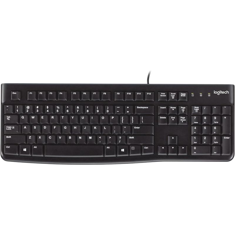 Teclado con cable Logitech K120 negro de tamaño completo