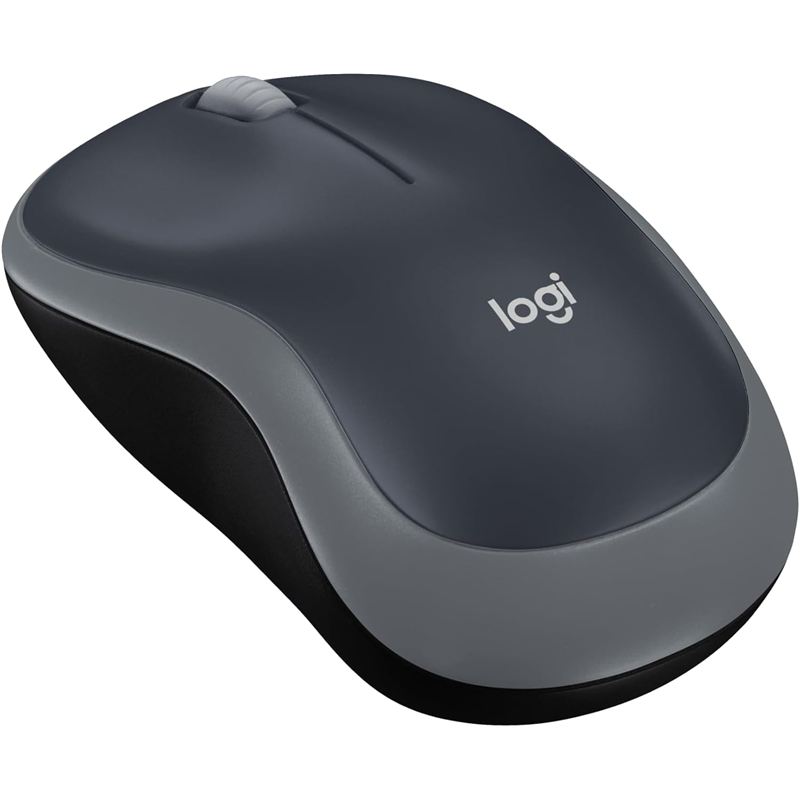 Ratón inalámbrico compacto Logitech M185 gris con receptor nano USB