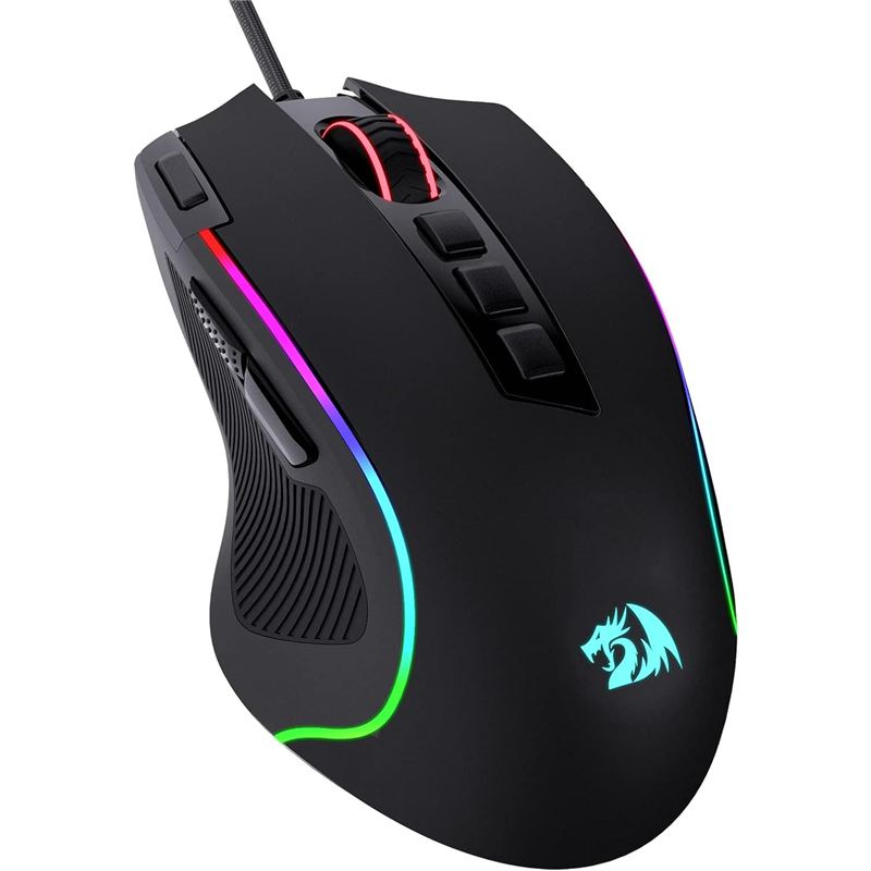 Ratón para juegos con cable Redragon M612 negro con iluminación RGB