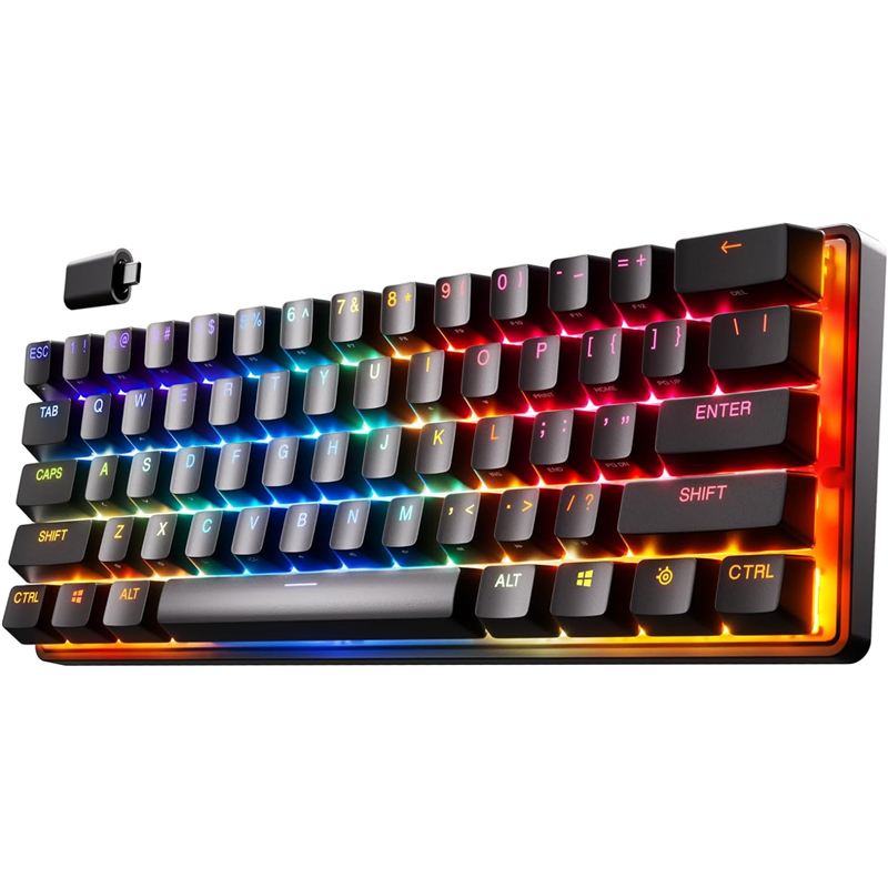 Teclado inalámbrico SteelSeries Apex Pro Mini negro de formato 60 % con retroiluminación RGB
