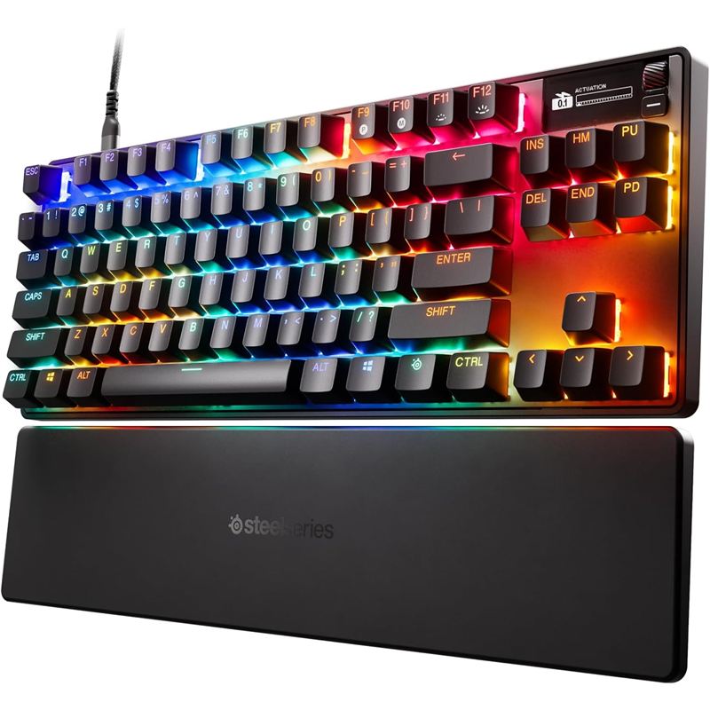 Teclado para juegos SteelSeries Apex Pro TKL Gen 3 negro sin teclado numérico, con retroiluminación RGB